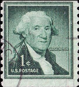 Stamp, George Washington (1732-1799), First President of the U.S.A., United States of America,  , Famous People, Generals, Heads of State, Men, Politicians, Государственный деятель