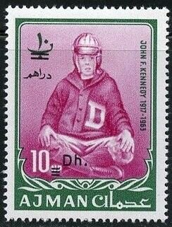 Stamp, Kennedy in Sportswear (10 Dh on 10 N), Ajman,  , Famous People, Heads of State, Politicians