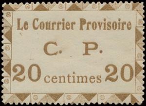 Stamp, "Le Courrier Provisoire" Brussels, Belgium,  , Letters (Alphabet), Numbers