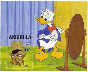 Souvenir Sheet, Different Disney character(s), Anguilla,  , Disney
