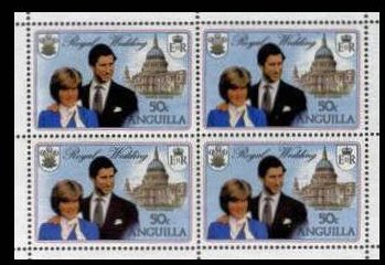 Booklet Pane, Booklet pane of 4, Royal Wedding, Anguilla,  