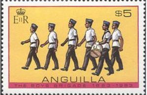 Stamp, Marching with drummers, Anguilla,  