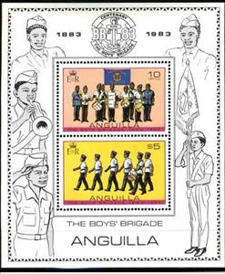 Souvenir Sheet, Souvenir Sheet of 2, Boys Brigade Centenary, Anguilla,  