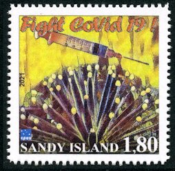 Stamp, Commemorative Issue "Events 2020/2021". Fight covid, Cinderellas,  , Diseases
