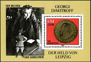 Souvenir Sheet, Georgi M. Dimitrow (1882-1949), Germany, Democratic Republic,  