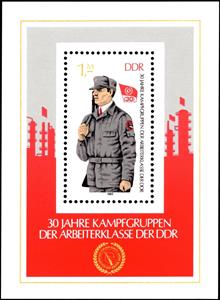 Souvenir Sheet, Member of the fighting groups, Germany, Democratic Republic,  