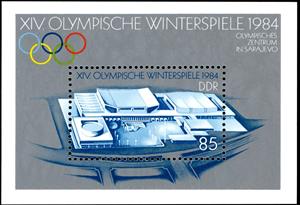 Souvenir Sheet, Olympic Center, Germany, Democratic Republic,  , Olympic Games