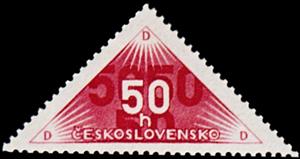 Stamp, Stylized drawing, Czechoslovakia,  , Numbers, Triangle Stamps