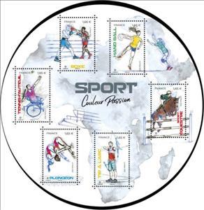 Mini Sheet, Firefighters, France,  , Archery, Boxing, Diving (Sport of jumping), Equestrianism and horse riding, Handball, Sports, Tennis
