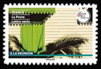 Stamp, Traditional Domestic Architecture : Réunion, France,  , Architecture, Houses