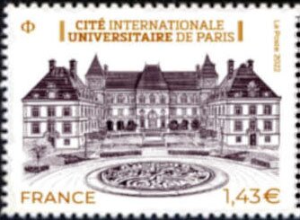 Stamp, University of Paris International City, France,  , Architecture, Universities