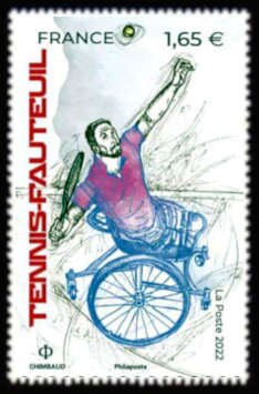Stamp, Wheelchair Tennis, France,  , Sports, Tennis