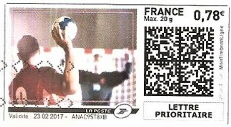 Stamp, Handball, France,  , Handball, Sports