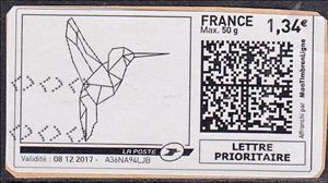 Stamp, Humming Bird, France,  , Animals (Fauna), Birds