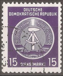 Stamp, Official Stamps for Administration Post B (I) Reprint, Germany, Democratic Republic,  