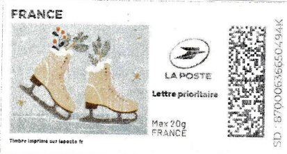 Stamp, Winter. Skates. Redesign, France,  , Skating, Sports, Winter, Winter Sports