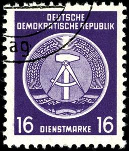 Stamp, Official Stamps for Administration Post B (I) Reprint, Germany, Democratic Republic,  