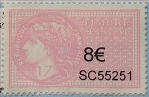 Stamp, Timbre fiscal, France,  , Gods and goddesses, Mythology