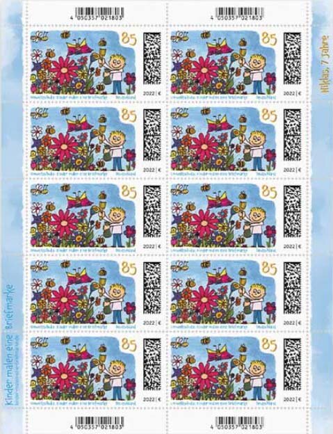 Environment Protection : Children Paint A Stamp