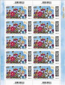 Mini Sheet, Environment Protection : Children Paint A Stamp, Germany, Federal Republic,  , Animals (Fauna), Art, Bees, Butterflies, Drawings, Environment Protection, Flowers, Insects