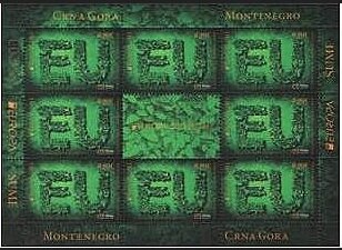 Mini Sheet, EU name, Montenegro,  , C.E.P.T. / Europe, Forests