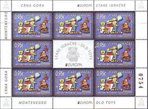 Mini Sheet, Old Toys, Montenegro,  , C.E.P.T. / Europe, Toys