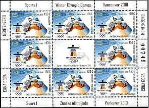 Mini Sheet, Snowboarding, Montenegro,  , Olympic Games, Seals (Emblems), Snowboarding, Winter Sports