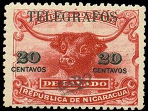 Stamp, Bull, Nicaragua, Cabo Gracias a Dios,  , Bulls and Cows, Cattle, Telegraphy