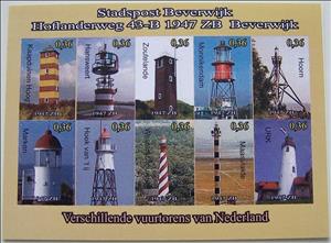 Mini Sheet, Lighthouses, Personalized and Private Mail Stamps,  , Lighthouses