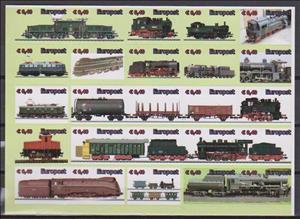 Mini Sheet, Railways, Personalized and Private Mail Stamps,  , Railways
