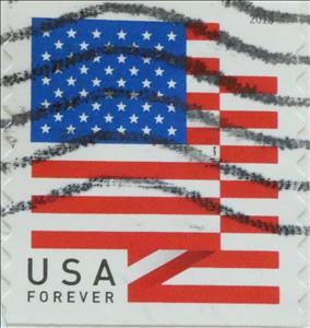 Stamp, USA Flag 2018 - Coil Single version 1, counterfeit, United States of America,  , Flags