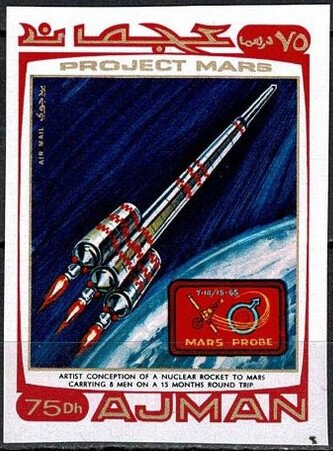 Artist Conception of a Nuclear Rocket to Mars