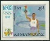 Stamp, Athlete with Olympic flame, Ajman,  , Olympic Games, Torches