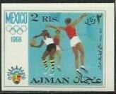 Stamp, Basketball, Ajman,  , Football (Soccer), Olympic Games