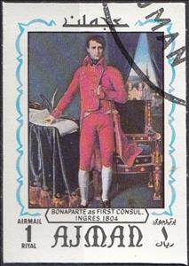 Stamp, Bonaparte as First Consul (1804), Ajman,  , Heads of State, Paintings