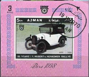 Souvenir Sheet, Dixi 1928, Ajman,  , Cars