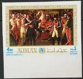 Stamp, Handing over the Keys of Vienna, by Anne-Louise Girodet-Trio, Ajman,  , Art, Paintings