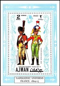 Souvenir Sheet, Hunter, Major, Ajman,  , Uniforms