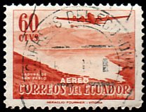 Stamp, Douglas DC-4 over San Pablo Lake, Ecuador,  