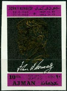 Stamp, John F. Kennedy (1917-1963), 35th President of the USA, Ajman,  , Anniversaries and Jubilees, Heads of State, Politicians