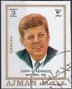 Stamp, John Fitzgerald Kennedy (1917-1963), Ajman,  , Heads of State, Men