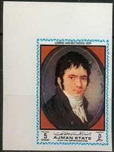Stamp, Ludwig van Beethoven 1804, Ajman,  , Composers, Paintings