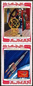 Se-tenant, Mars, Ajman,  , Astronomers, Spacecrafts