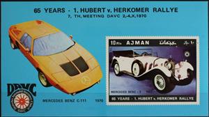 Souvenir Sheet, Mercedes Benz, Ajman,  , Cars