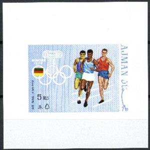 Souvenir Sheet, Munich 1972, Running, Ajman,  , Olympic Games, Running, Sports