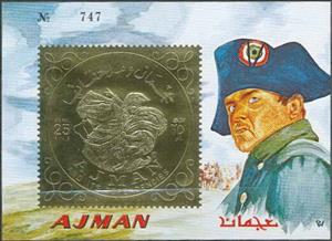 Souvenir Sheet, Napoleon to Great St. Bernard, Ajman,  , Emperors