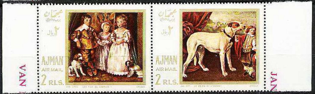 Paintings of Hunting Dogs - se-tenant