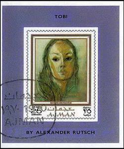 Souvenir Sheet, Tobi, Ajman,  , Paintings