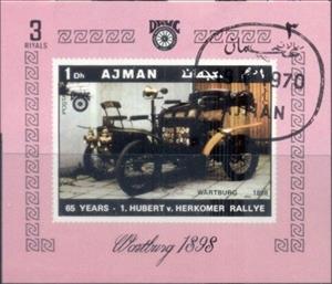 Souvenir Sheet, Wartburg 1898, Ajman,  , Cars