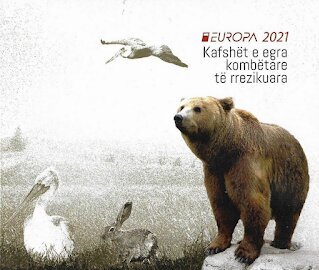 Booklet, Europa 2021, Albania,  , Animals (Fauna), Bears, Birds, C.E.P.T. / Europe, Deer, Eagles, Environment Protection, Rabbits